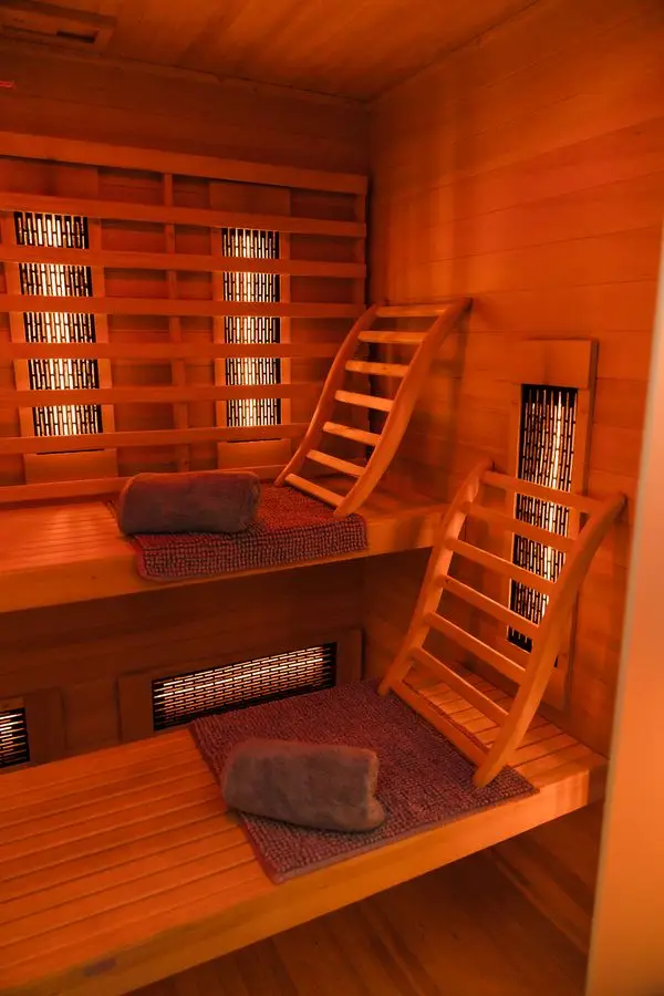 Inside the infrared sauna
